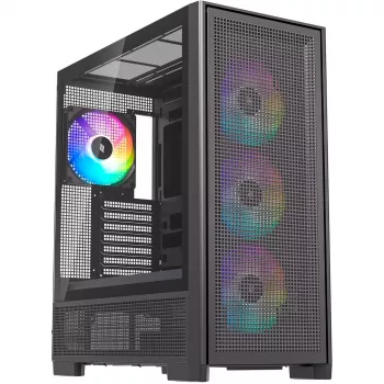 Caixa de PC Silentware Air 2000 A-RGB preta — Mid-Tower, janela lateral em vidro temperado