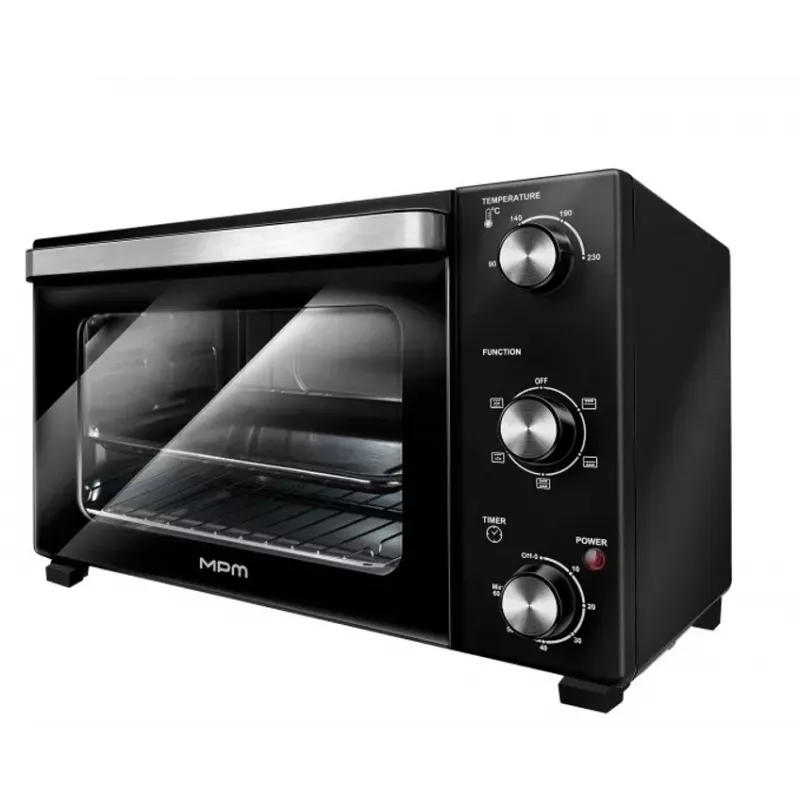 Mini-forno elétrico compacto MPM MPE-16/T — 35 L, 1500 W, convecção, temporizador, porta de vidro
