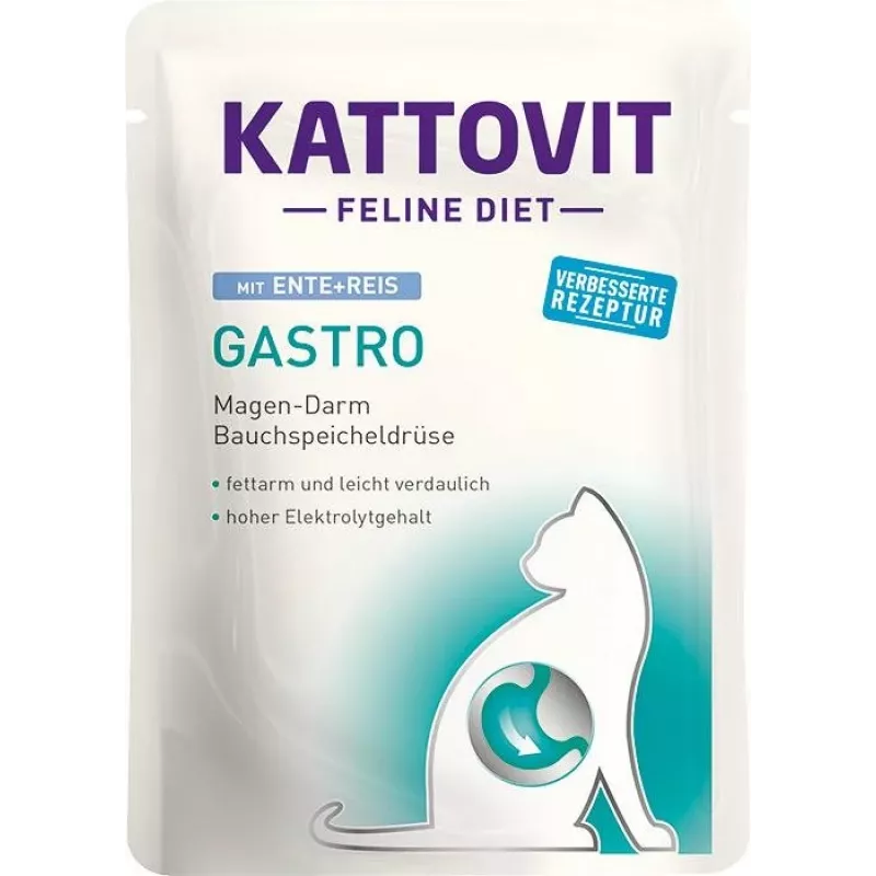 KATTOVIT Feline Diet Gastro - Alimento húmido para gatos - 12 x 85g