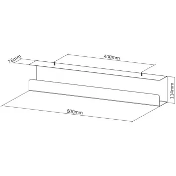 Calha de cabos VALUE 17.99.1315 preto 600 mm x 114 mm x 76 mm