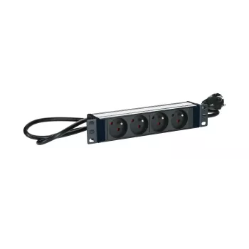 Régua de tomadas Logon POWER STRIP 10 polegadas – 4FACH – ACABAMENTO EM ALUMÍNIO – CABO 2M