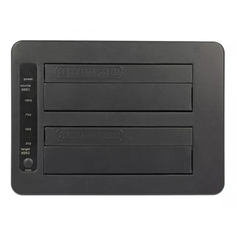 DeLOCK - Docking station para HDD compartimentos: 2 - SATA 6Gb/s - 6 Gbit/s - USB 3.1 (Gen 2) - preto (63957)