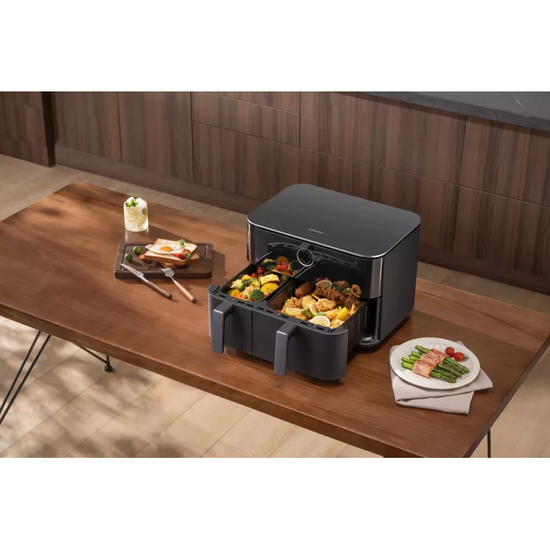 Fritadeira de ar quente Xiaomi Dual Zone EAN 10 L 2700W Potência total Preto