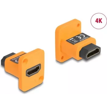 Módulo D-Type DeLOCK HDMI-A fêmea para fêmea 4K laranja