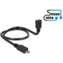Delock OTG ShapeCable cabo de extensão Micro-USB B fêmea para Micro-USB B macho, 0,5 m, preto
