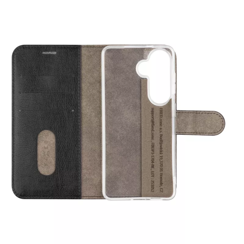 Fixed Opus capa tipo livro para Samsung Galaxy S26, preta, pele