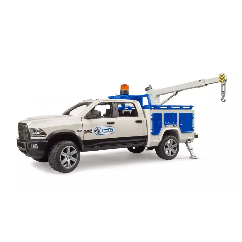Carro Dodge RAM 2500 serviço com luz rotativa e grua BRUDER 02509