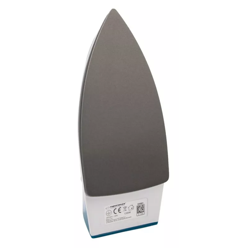 Ferro de engomar a seco Esperanza TRAVEL IRON SMOOTHER — 1200 W, base antiaderente, cabo 1.4 m, indicador de temperatura, design de viagem