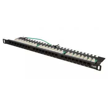 Patch panel Extralink CAT6 UTP 0.5U 24 portas