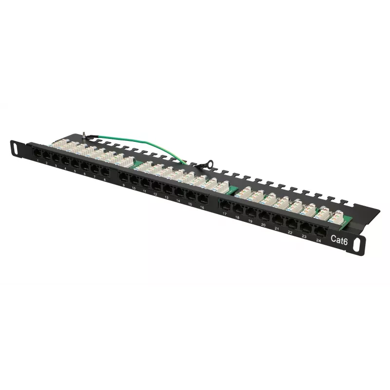 Patch panel Extralink CAT6 UTP 0.5U 24 portas