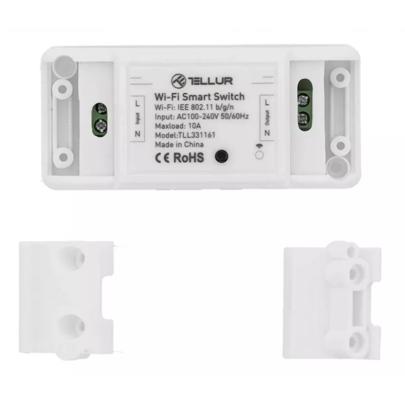Interruptor Wi-Fi inline Tellur TLL331161 2200W — relé inteligente inline para lâmpadas e aparelhos