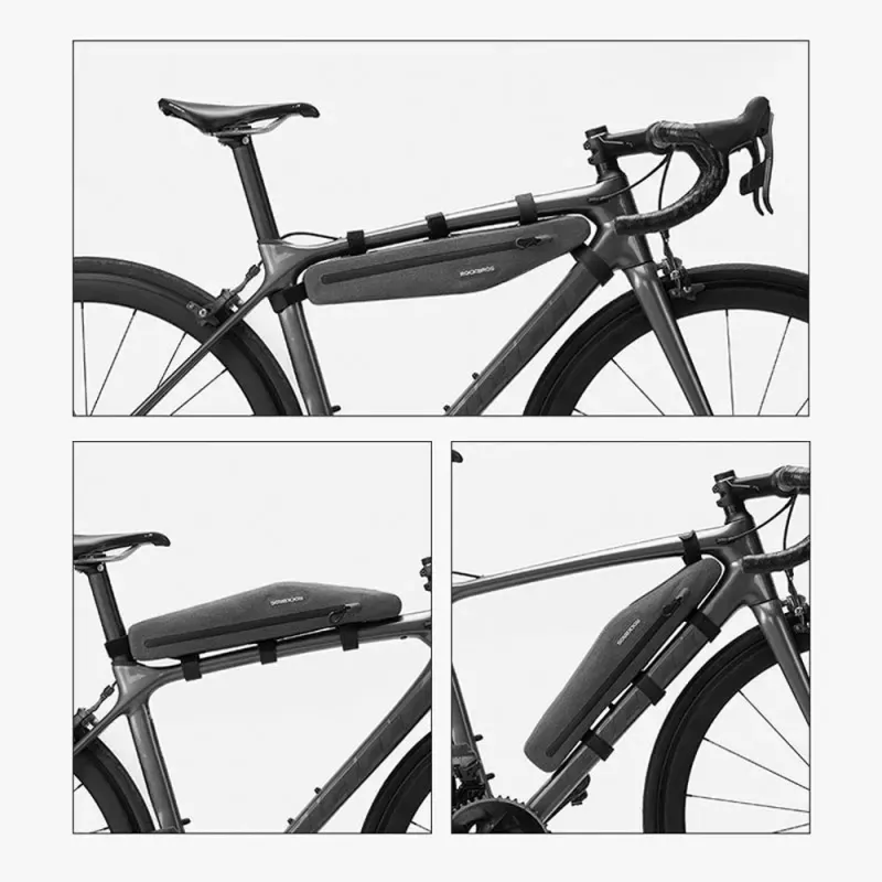 Rockbros AS-052 bolsa de quadro para bicicleta impermeável cinzenta