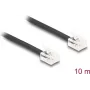Delock 90621 Cabo telefónico RJ11, RJ11 macho para macho, plano, 10 m, preto