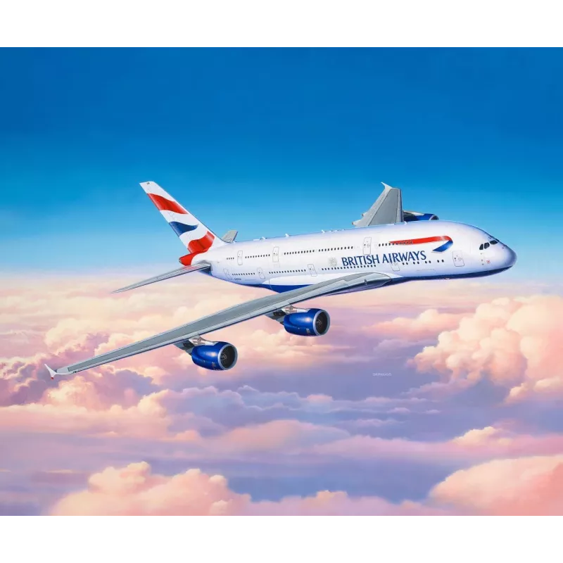 Revell 03922 Airbus A380-800 British Airways kit de modelismo em plástico, 1:144