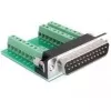 Conector de cabo DeLOCK 65318 Sub-D 25 preto verde prateado