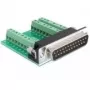 Conector de cabo DeLOCK 65318 Sub-D 25 preto verde prateado