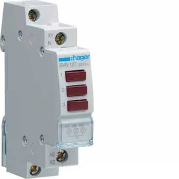 Hager SVN127 Lâmpada de sinalização, 230 V AC, 3 x LED vermelho