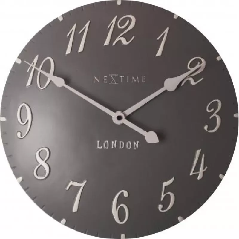 NeXtime Relógio 3084gs London Arabic, Ø34,5cm, parede, cinzento/branco