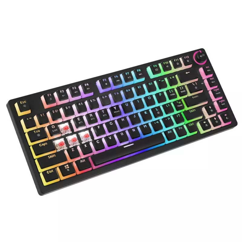 Teclado gaming Savio SAVGK-PHENIX RED PUDDING mecânico RGB Wireless