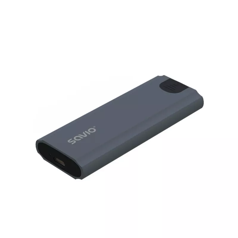 Caixa para SSD M.2 SAVIO AK-67 cinzento, USB 10 Gbit/s, suporte para uma unidade M.2