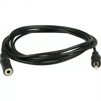 Cabo de extensão jack 3,5 mm Wentronic Goobay, Preto, 3 m – ficha jack 3,5 mm (3 polos, estéreo) > conector fêmea jack 3,5 mm (3 polos, estéreo) (50432)