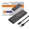 Qoltec 50312 caixa para SSD M.2 NVMe, USB Type-C, preta