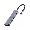 Docking station GEMBIRD A-CM-COMBO6-02 — com fios USB 3.2 Gen 1 Type-C, HDMI, 1x USB-A, 2x USB 2.0, SD/MicroSD (≤128 GB), cinzento