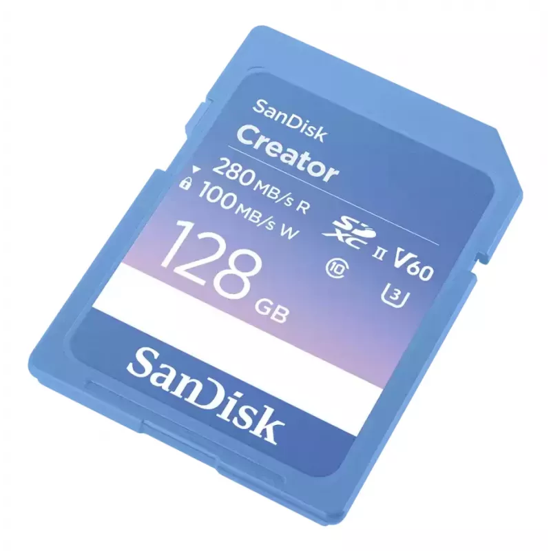 SanDisk Creator cartão de memória SD UHS-II 128 GB velocidades de transferência até 280 MB/s