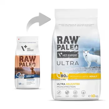 RAW PALEO Ultra Medium&Large Adult Turkey - Comida seca para cães - 10 kg