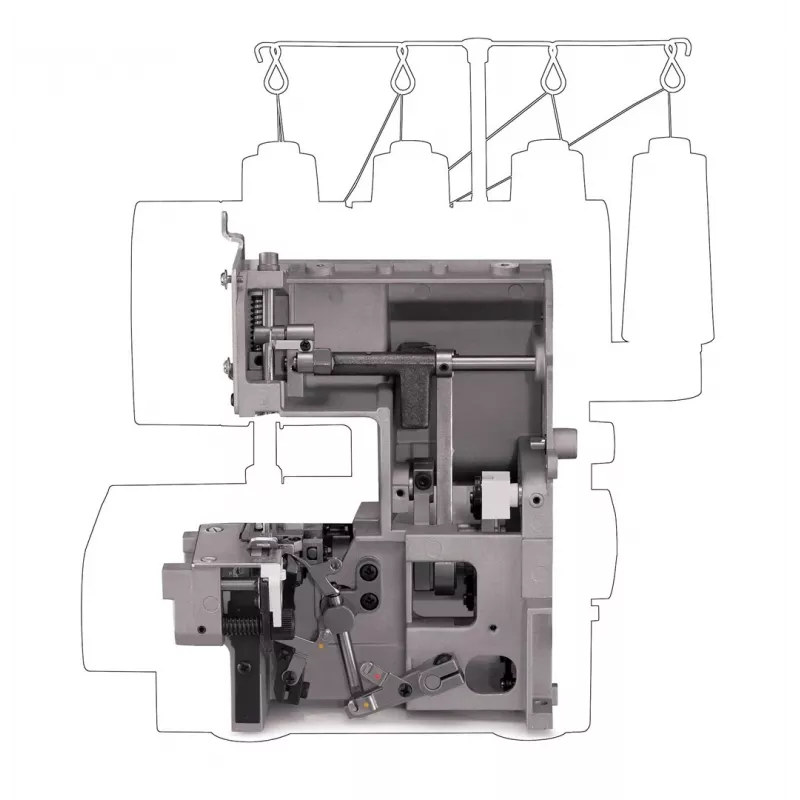 Máquina de costura overlock SINGER 14HD854 Heavy Duty elétrica 120 W Cinzento