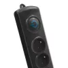 Proteção contra sobretensões Qoltec 50112 preto 6 tomadas AC 230V 3m