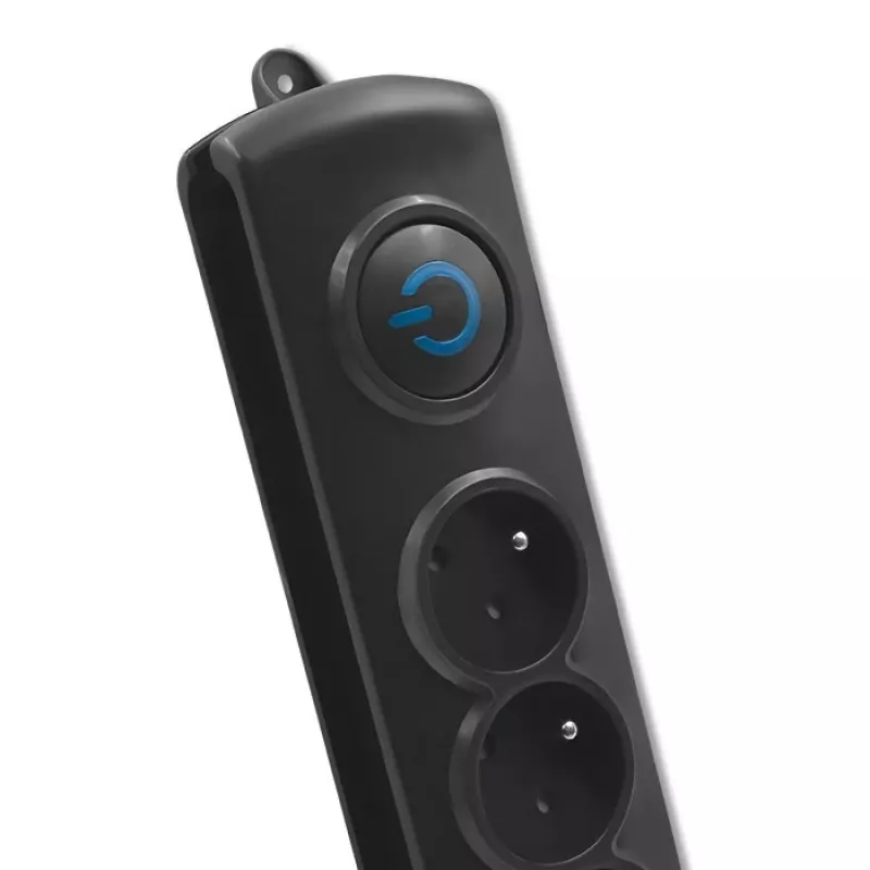 Proteção contra sobretensões Qoltec 50112 preto 6 tomadas AC 230V 3m