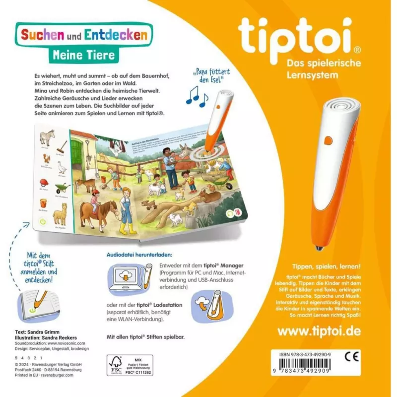 tiptoi Procurar e descobrir: Os meus animais, livro educativo