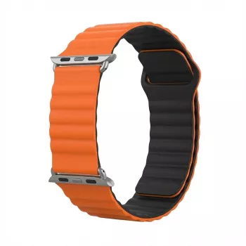 Pulseira GUAN Premium para Apple Watch 38/40/41/42 mm — Laranja e preto