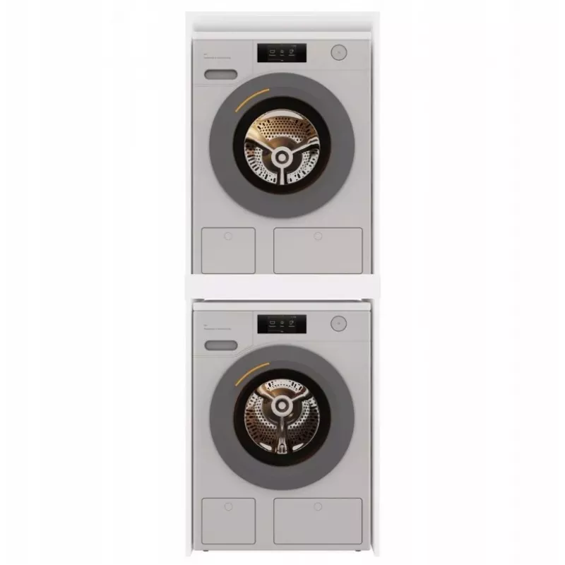 Armário top e shop POLA TWIN para lavandaria para máquina de lavar e secar – branco