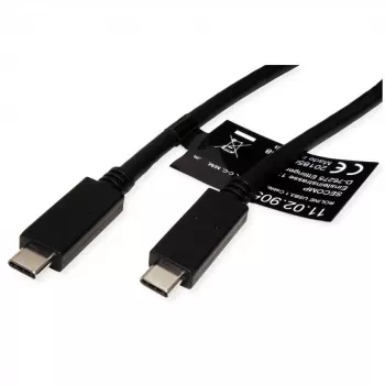 Cabo USB ROLINE 11.02.9056 0,5 m USB 3.2 Gen 2 10 Gbit/s USB C preto