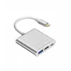 Adaptador-Hub USB-C TB AKTBXVAU3HMPDAV — 3-em-1: HDMI + USB-A + USB-C PD, Prateado