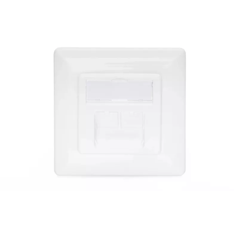 Tomada de rede Digitus DN-9007-1 CAT 6A Classe EA, 2x RJ45, blindada, de encastrar, branca
