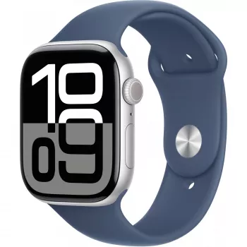 Apple Watch Series 10 GPS 46mm caixa de alumínio prateada com Denim