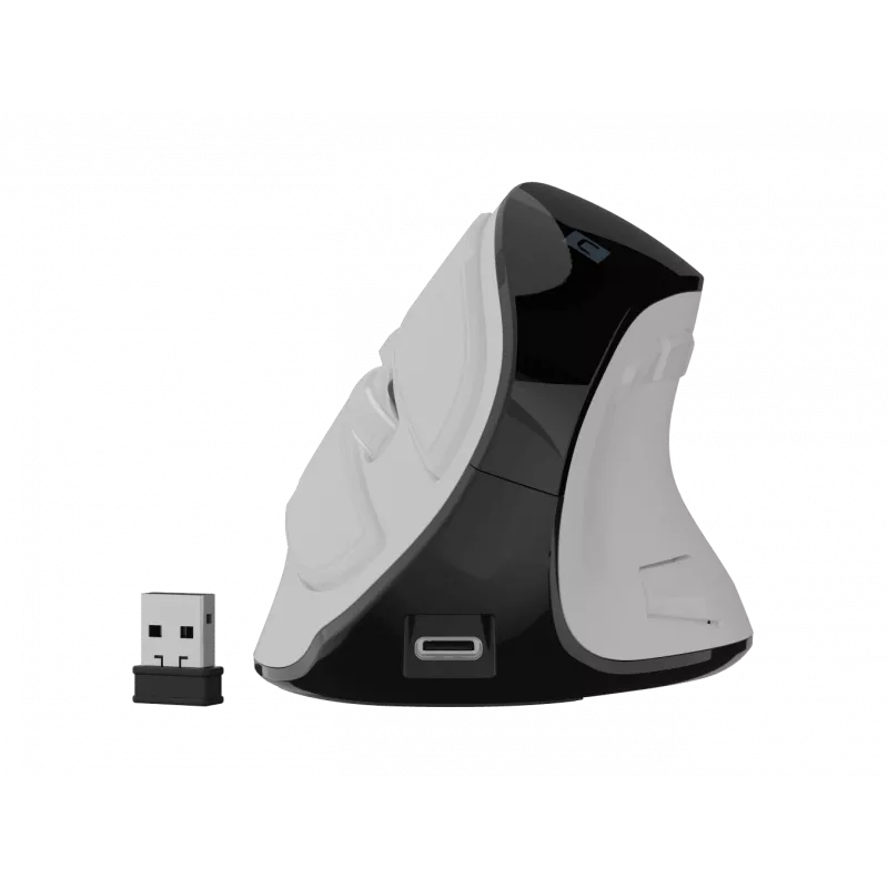 Rato vertical sem fios NATEC Euphoniе Pro Bluetooth 5.0, 4000 DPI, programável, silencioso, branco