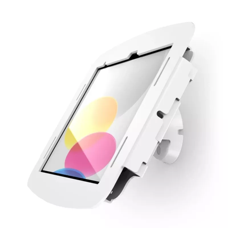 Compulocks iPad 10th-11th (A16) Gen Space Enclosure Bow suporte de parede inclinável branco - kit de montagem (caixa, suporte de parede inclinável)