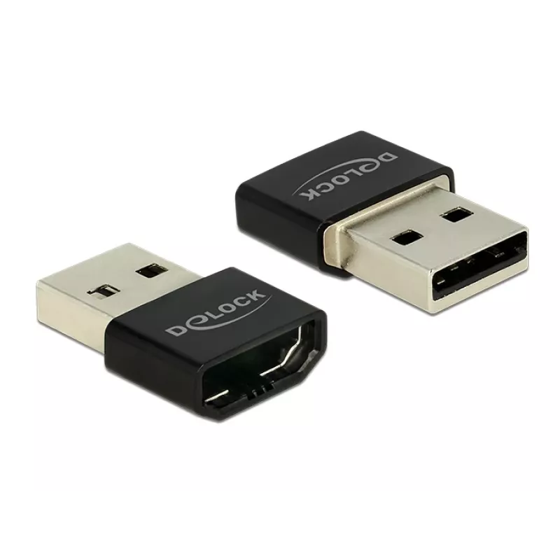Adaptador MHL Delock HDMI-A fêmea > USB Type-A macho preto