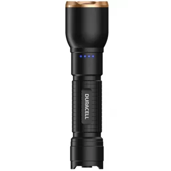 Lanterna Duracell DF2500R — preta, lanterna de mão recarregável