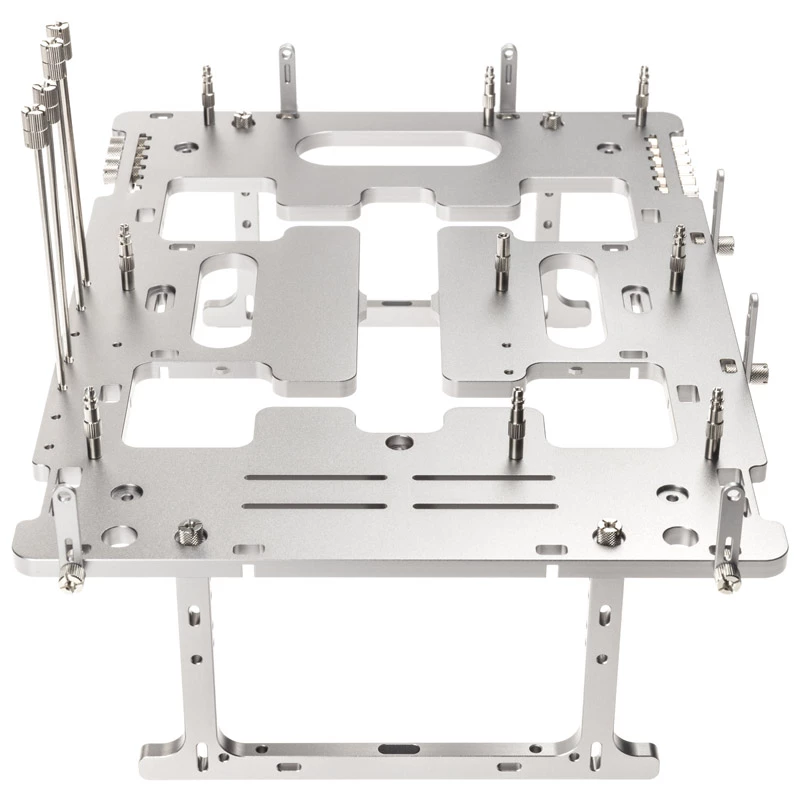 Mesa de estrutura aberta Streacom BC1 V2 prateada — suporte ATX, plataforma de teste e montagem
