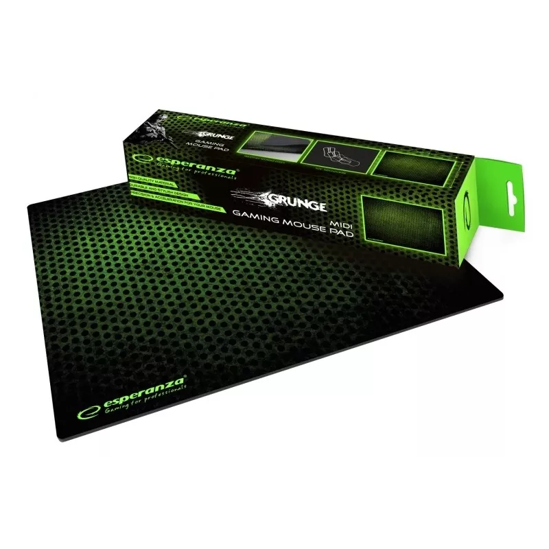 Tapete de rato ESPERANZA EGP102G — tapete gaming de borracha 300×240 mm, 3 mm, verde/preto, antiderrapante