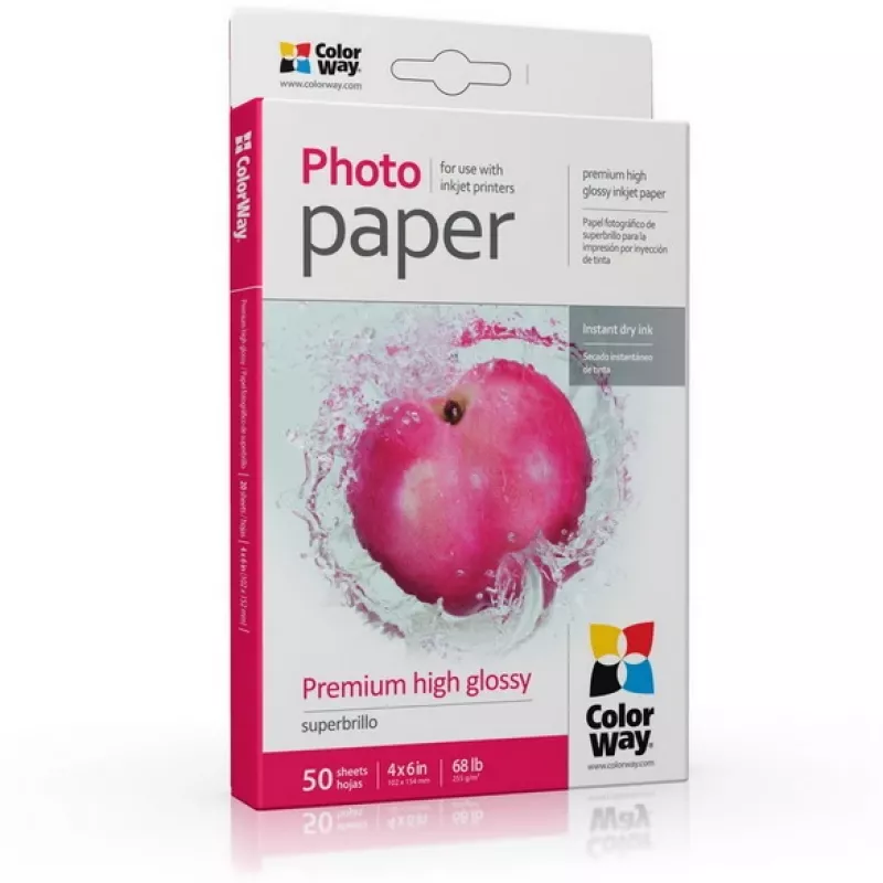 Papel fotográfico ColorWay PSG2550504R brilhante 255 g/m² 10x15 cm 50 folhas