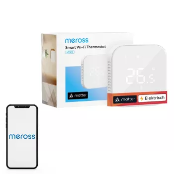 Termostato inteligente Meross MTS215MA (Wi‑Fi, Matter, UE) para o controlo do aquecimento em casa