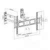 Suporte de parede para TV ART AR-85 para televisores de 32–70 polegadas, até 45 kg, inclinável -15–5°, orientável 45°, extensão 118–622 mm, VESA 75x75–600x400