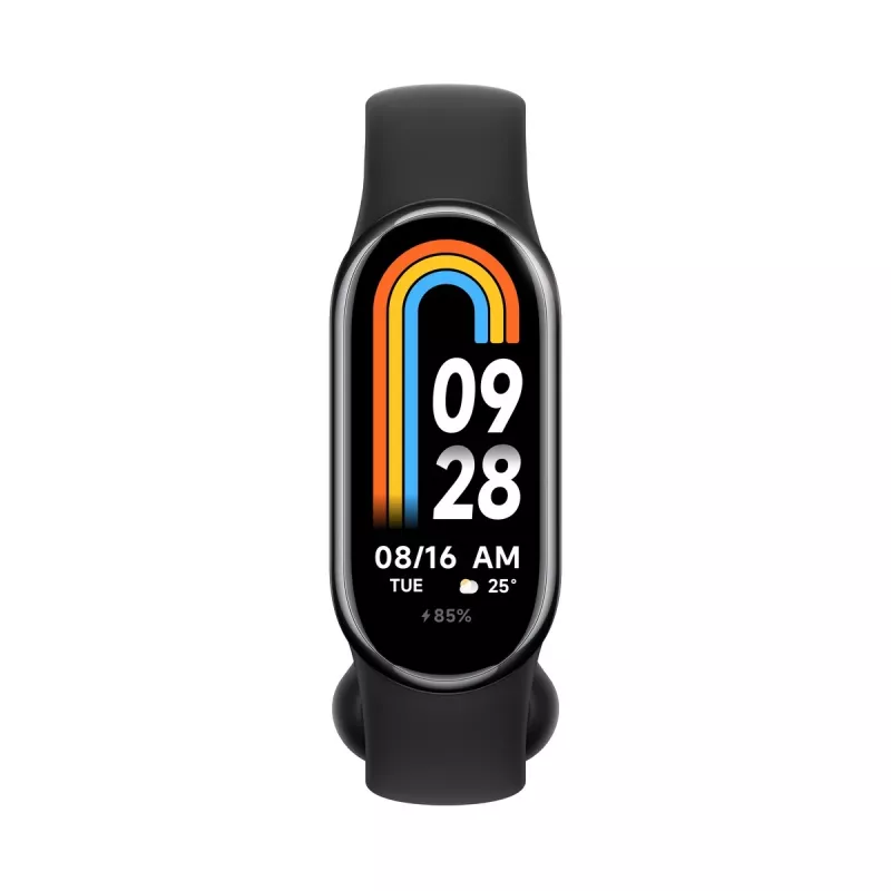 Xiaomi Smart Band 8 preto, monitor de atividade, Bluetooth 5.1, 190mAh, 1,62 polegadas, 5 ATM, sensor de aceleração, sensor PPG, giroscópio