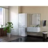 Armário alto de casa de banho Topeshop NEL 2K DD em branco brilhante branco